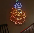 LED Ganesh Ji Neon Wall Light for Home Decor, Parties, and Shops