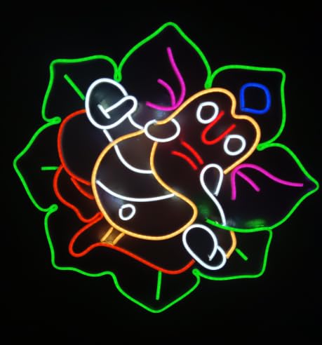 Ganesh Ji Neon LED Light (24x24 inches), Room & Mandir Decor