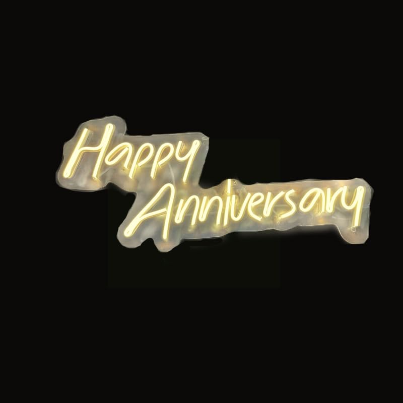Anniversary LED Neon Sign - Bedroom Wall Decor, Wedding Party, Home Celebration, Unique Gift