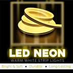 Waterproof LED Neon Strip Light - Customizable Name - Indoor/Outdoor - 3m - Warm White