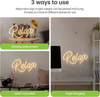 Relax LED Neon Sign | Clear Acrylic 3D Art Decor | Bedroom Wall Decor | Warm White | 17X8 Inches