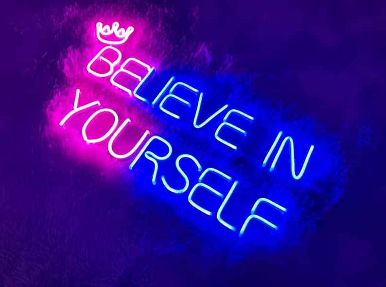 Believe in Yourself LED Neon Sign - Home Decor for Wedding Party Kids Room, Bar, Hotel - Beach Theme