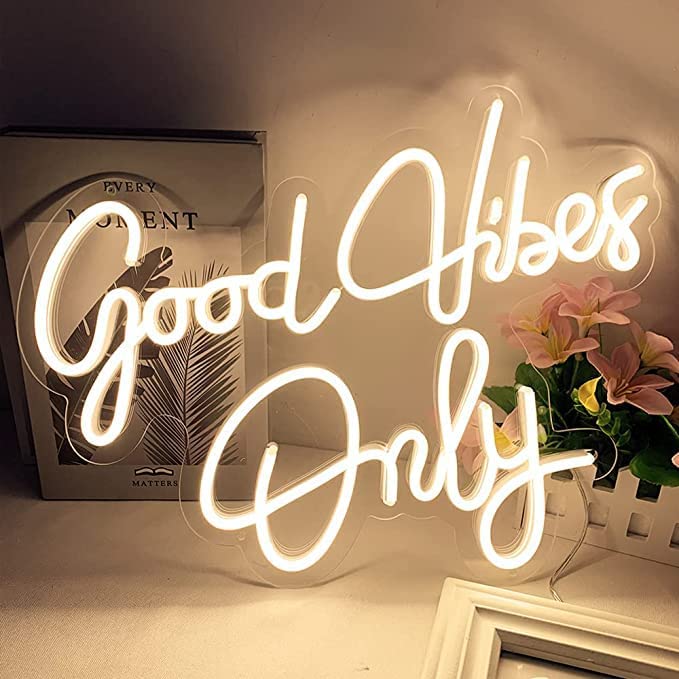 Vibrant LED Neon Sign - Home Decor - Wedding Party - Kids Room - Living Room - Bar - Pub - Hotel - Beach (18 x 12 In) - Warm White