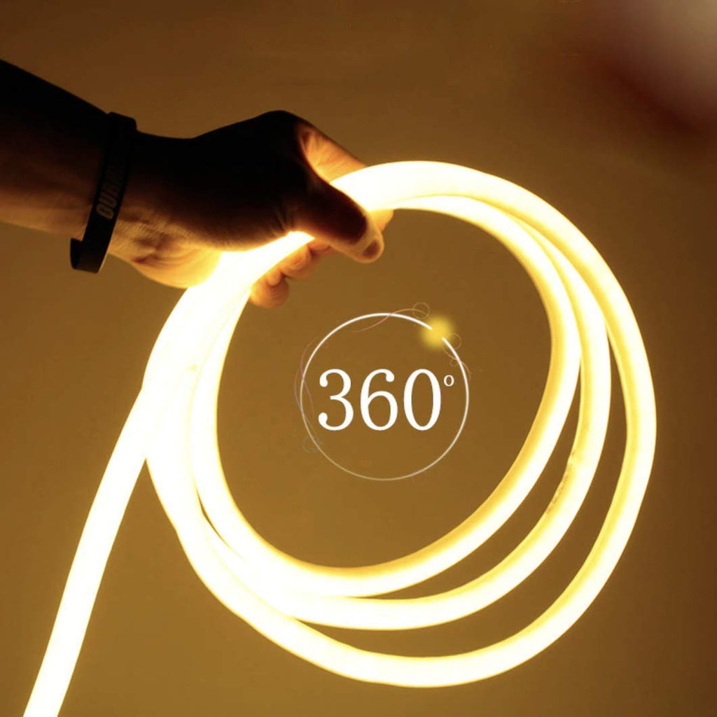 20m Waterproof Warm White LED Neon Strip Light for Home Decor, Bedroom, Living Room, Parties, Wedding