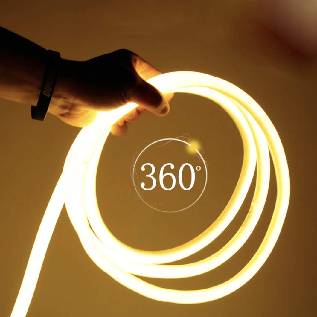 20m Waterproof Warm White LED Neon Strip Light for Home Decor, Bedroom, Living Room, Parties, Wedding
