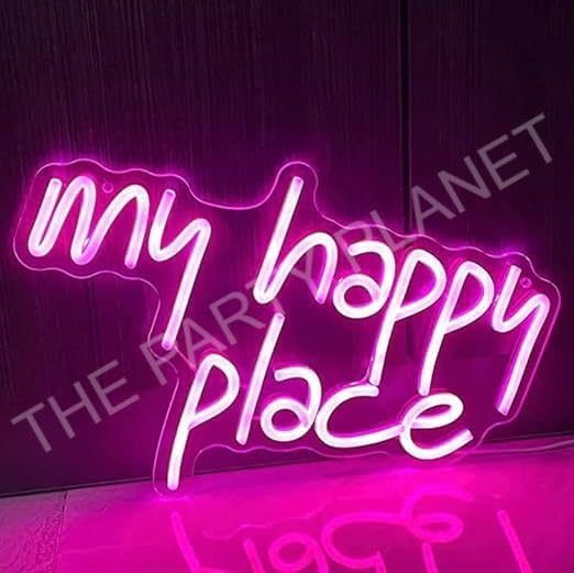 Pink LED Neon Room Light 28x40cm Wall Mount Board