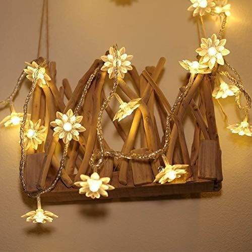 Lotus Flower LED Fairy Lights - Warm White, 4m, 30 LEDs - Indoor/Outdoor Decor for Diwali, Christmas, Navratri, Parties