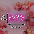 Neon Party Sign - LED Wall Decor for Home, Restaurants, Weddings, Birthdays, Bars - 12x24 inches