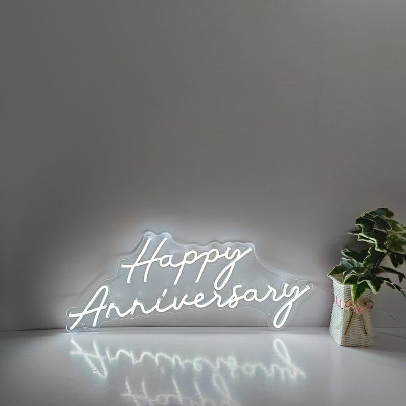 Anniversary Neon Sign | Custom Name | LED | Party Decor | Wedding Gift