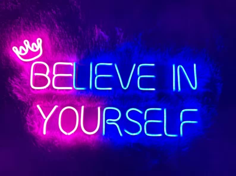 Believe in Yourself LED Neon Sign - Home Decor for Wedding Party Kids Room, Bar, Hotel - Beach Theme