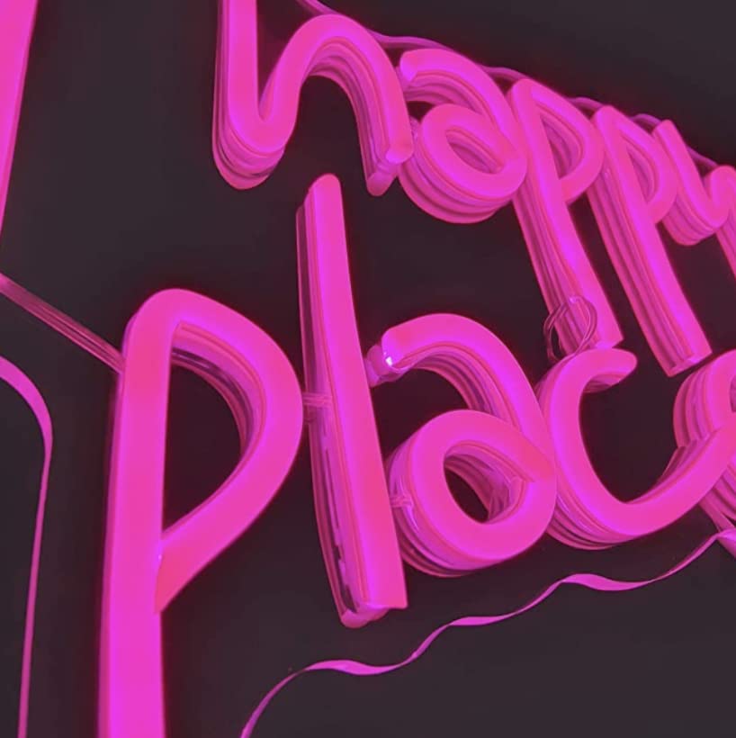 Pink LED Neon Room Light 28x40cm Wall Mount Board