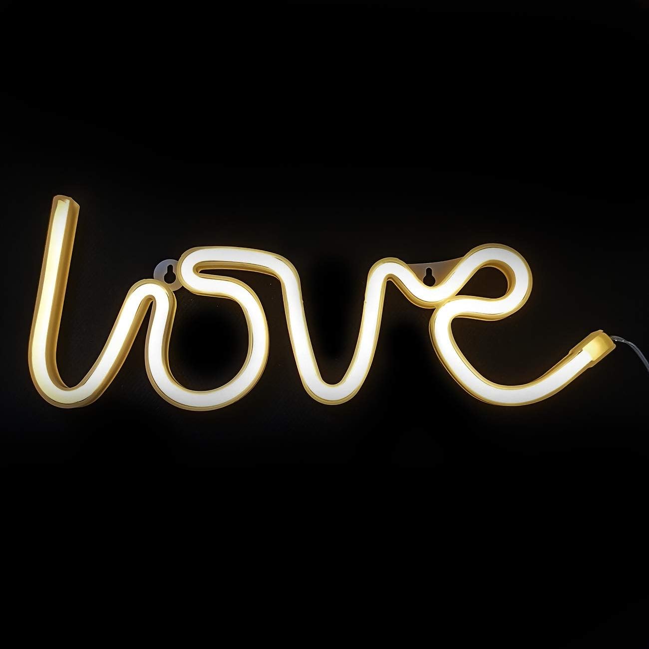 White LED Love Neon Night Light - Battery Powered - 3D Text - Wall Hanging - Birthday Gift