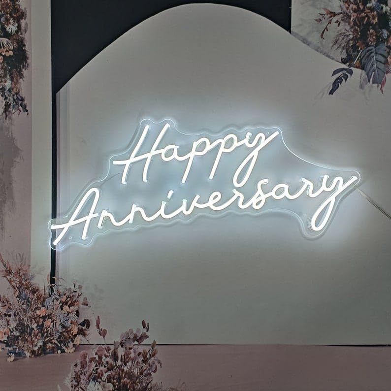 Anniversary Neon Sign | Custom Name | LED | Party Decor | Wedding Gift