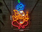 Ganesha LED Neon Light | Wall Decor | Living Room Wall Light | Lord Ganesha Neon (24x18 inches) - Orange & Blue