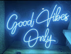 LED Love Neon Sign - Good Vibes Only, Blue