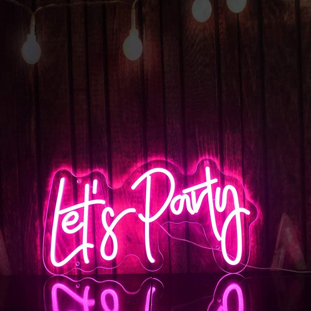 Neon Party Sign - LED Wall Decor for Home, Restaurants, Weddings, Birthdays, Bars - 12x24 inches