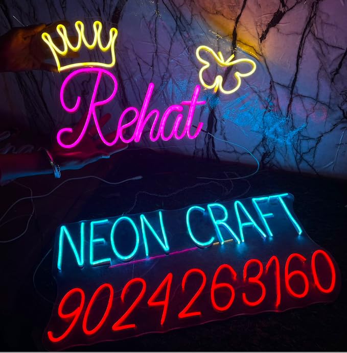 Custom LED Neon Sign | Personalized Wall Decor Light - Home, Living Room, Hotel, Business, Wedding, Party, Bar, Birthday Gift (1 Letter, 6x6 inches)