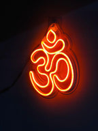 Orange LED Neon Wall Light - 8"x9" - Home Decor, Diwali Gift