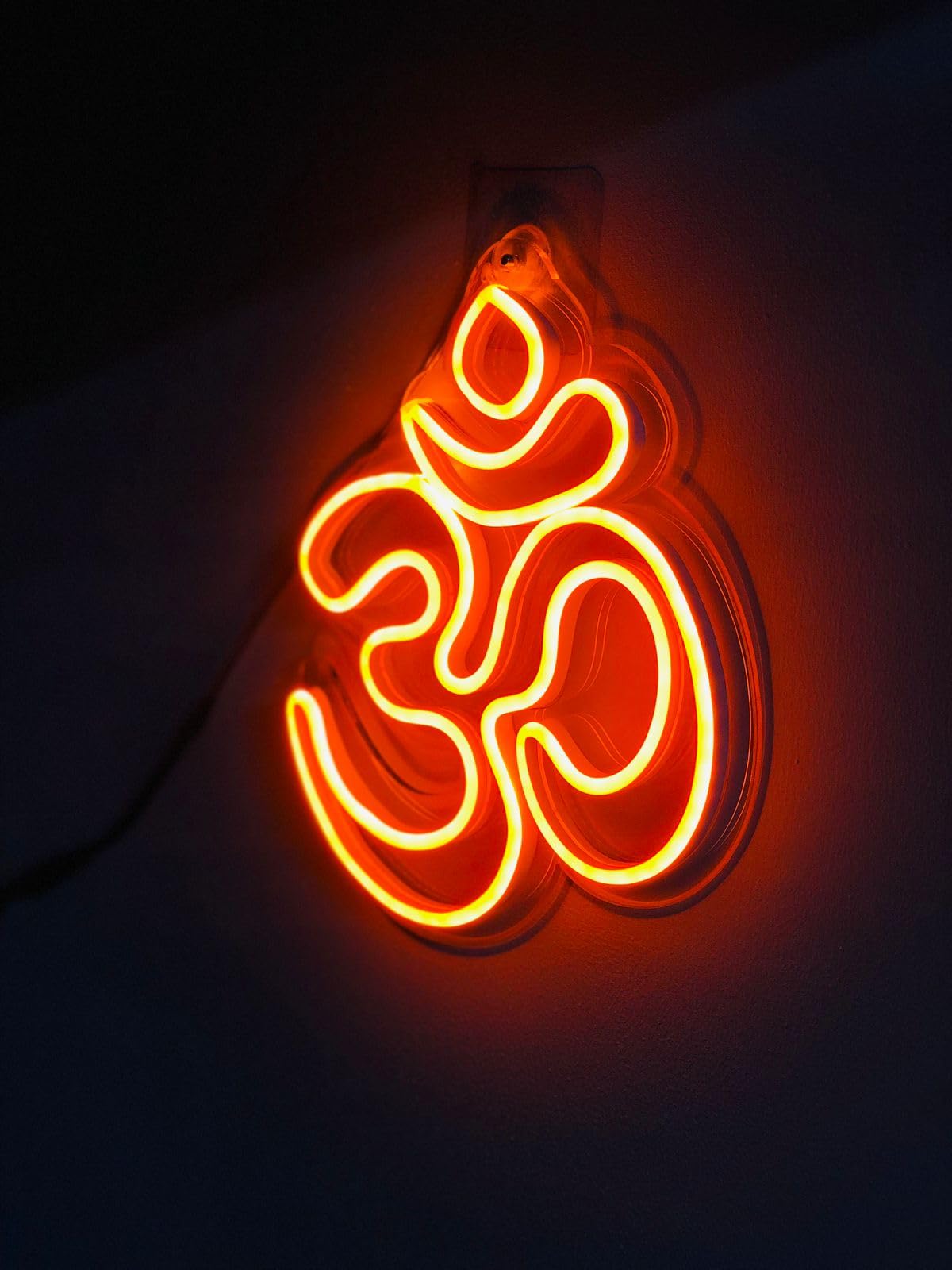 Orange LED Neon Wall Light - 8"x9" - Home Decor, Diwali Gift