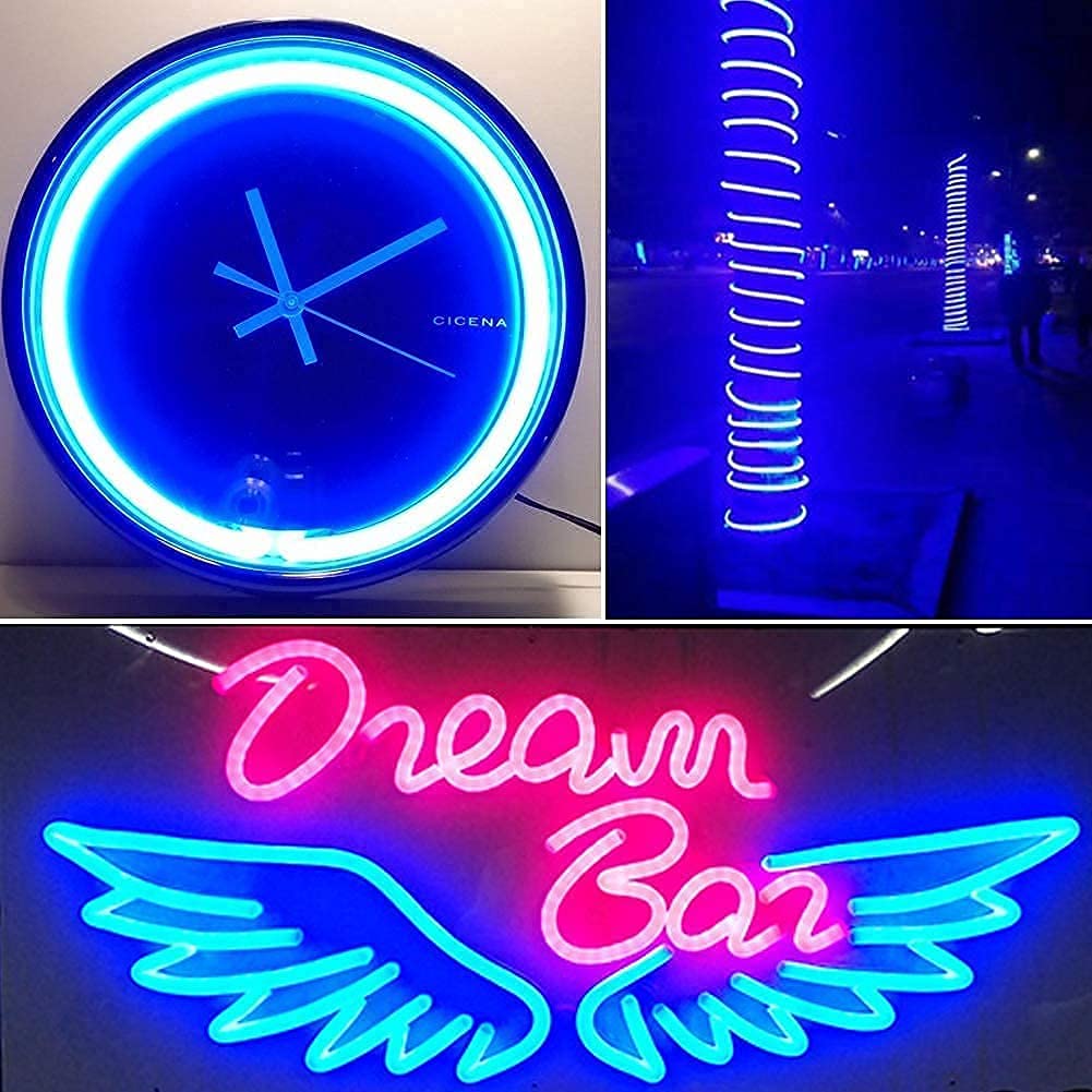 16.4ft Blue LED Neon Light Strip - Cuttable & Waterproof Rope for Indoor/Outdoor Decoration