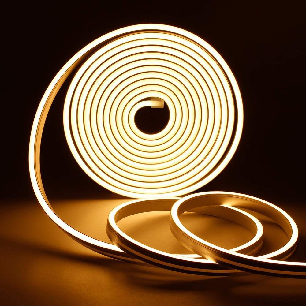5m Waterproof LED Neon Strip Light - Customizable Name - Indoor/Outdoor/Gaming - Warm White