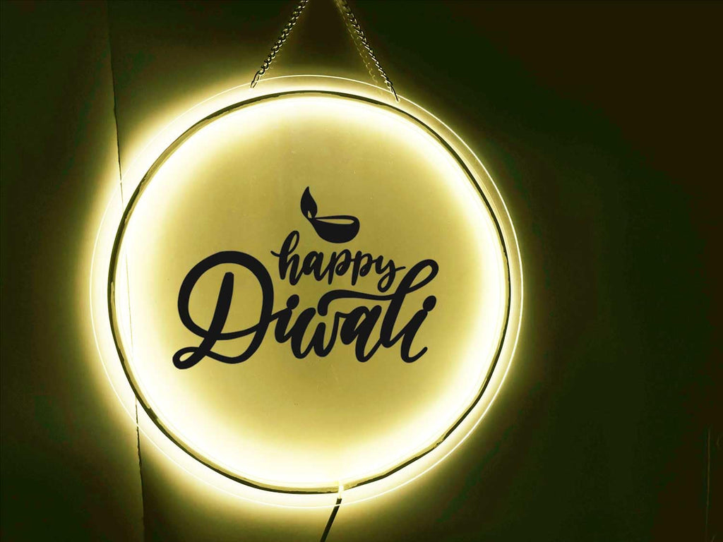 Festive Diwali LED Neon Ring Light (12x12 Inches)