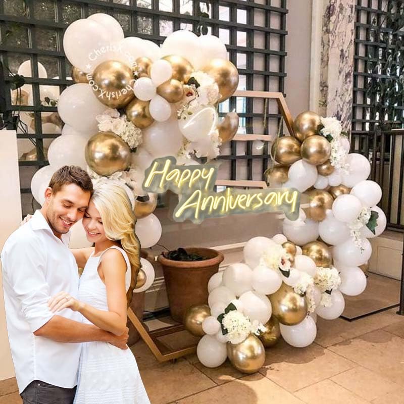Anniversary LED Neon Sign - Bedroom Wall Decor, Wedding Party, Home Celebration, Unique Gift