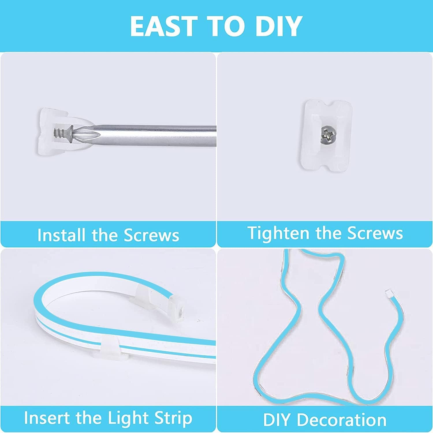 Waterproof Ice Blue LED Neon Strip Light - 5m