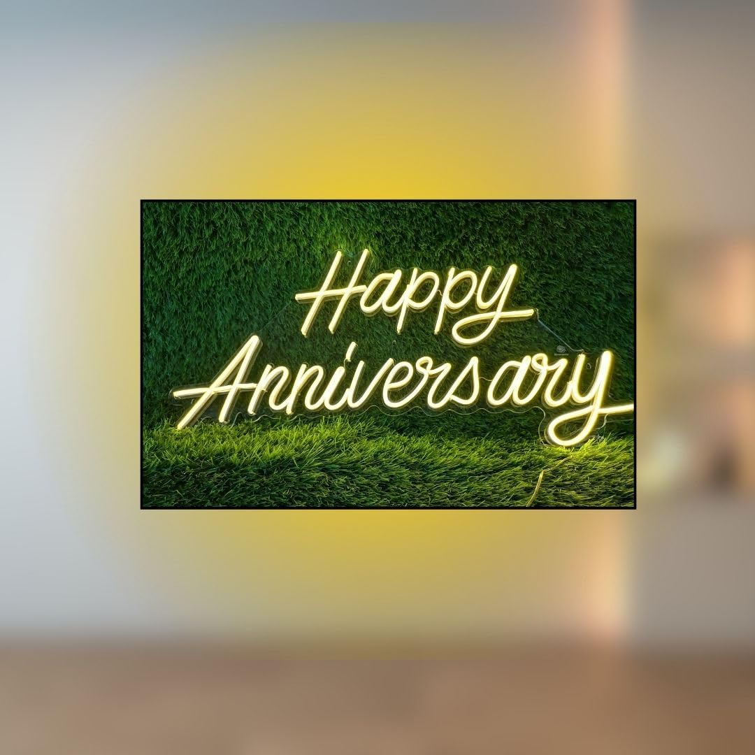 | Anniversary Neon Sign | LED Night Light | Bar Bedroom Decor | 12"x18" |