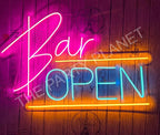 Open Bar LED Neon Light (14" x 10") - Home, Restaurants, Events