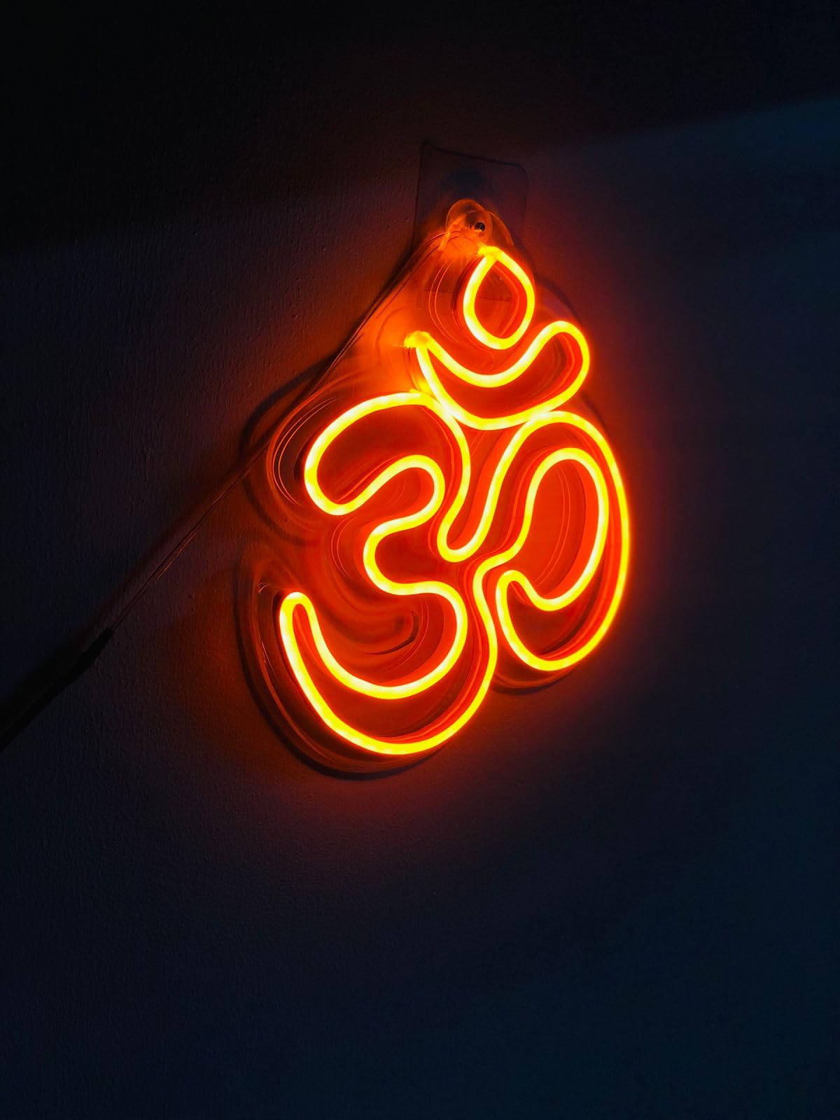 Orange LED Neon Wall Light - 8"x9" - Home Decor, Diwali Gift