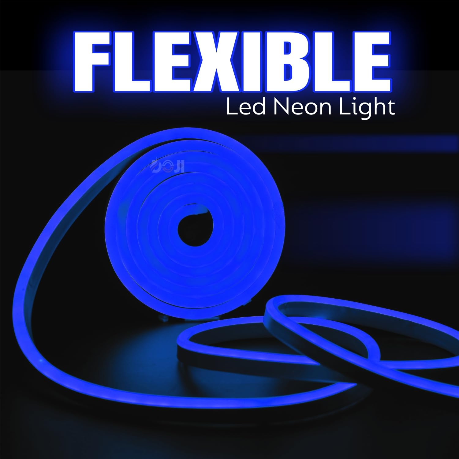 Blue Waterproof LED Neon Strip Light - 2m