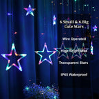 Multicolor LED Star Curtain Light (138 LEDs, 8 Modes, Corded, Plastic)