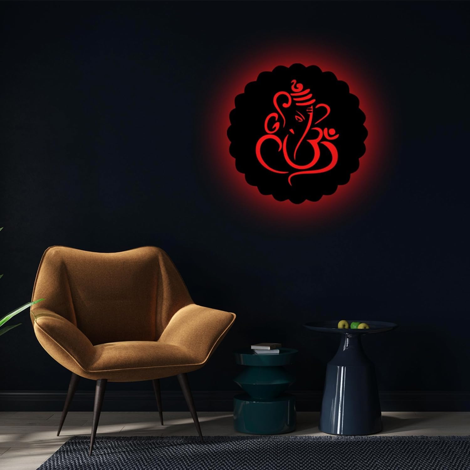 Neon LED Wall Decor, MDF Wood Backlit Art, For Multiple Rooms (12x12 inches)