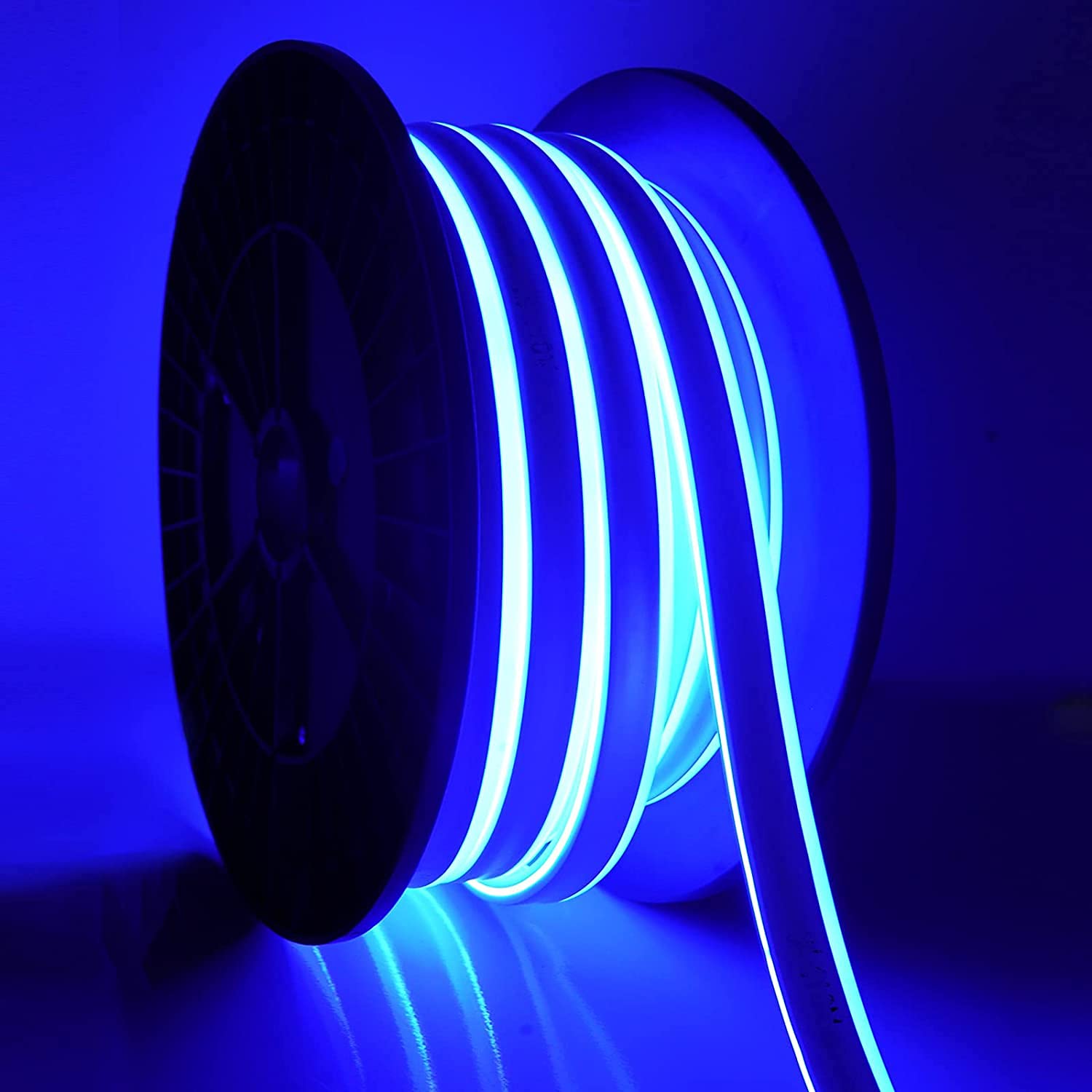 16.4ft Blue LED Neon Light Strip - Cuttable & Waterproof Rope for Indoor/Outdoor Decoration