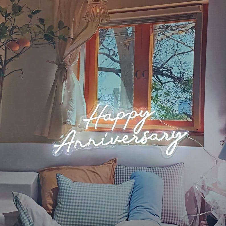Anniversary Neon Sign | Custom Name | LED | Party Decor | Wedding Gift