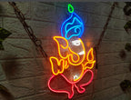 Ganesha LED Neon Light | Wall Decor | Living Room Wall Light | Lord Ganesha Neon (24x18 inches) - Orange & Blue