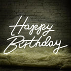LED Birthday Sign – White Light Wall Decor for Party, Event Styling (12x17 Inches)