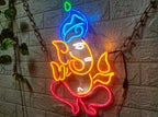 Ganesha LED Neon Light | Wall Decor | Living Room Wall Light | Lord Ganesha Neon (24x18 inches) - Orange & Blue