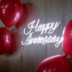 LED Anniversary Neon Light - 12" x 18" White - Wedding, Gifts, Wall Decor