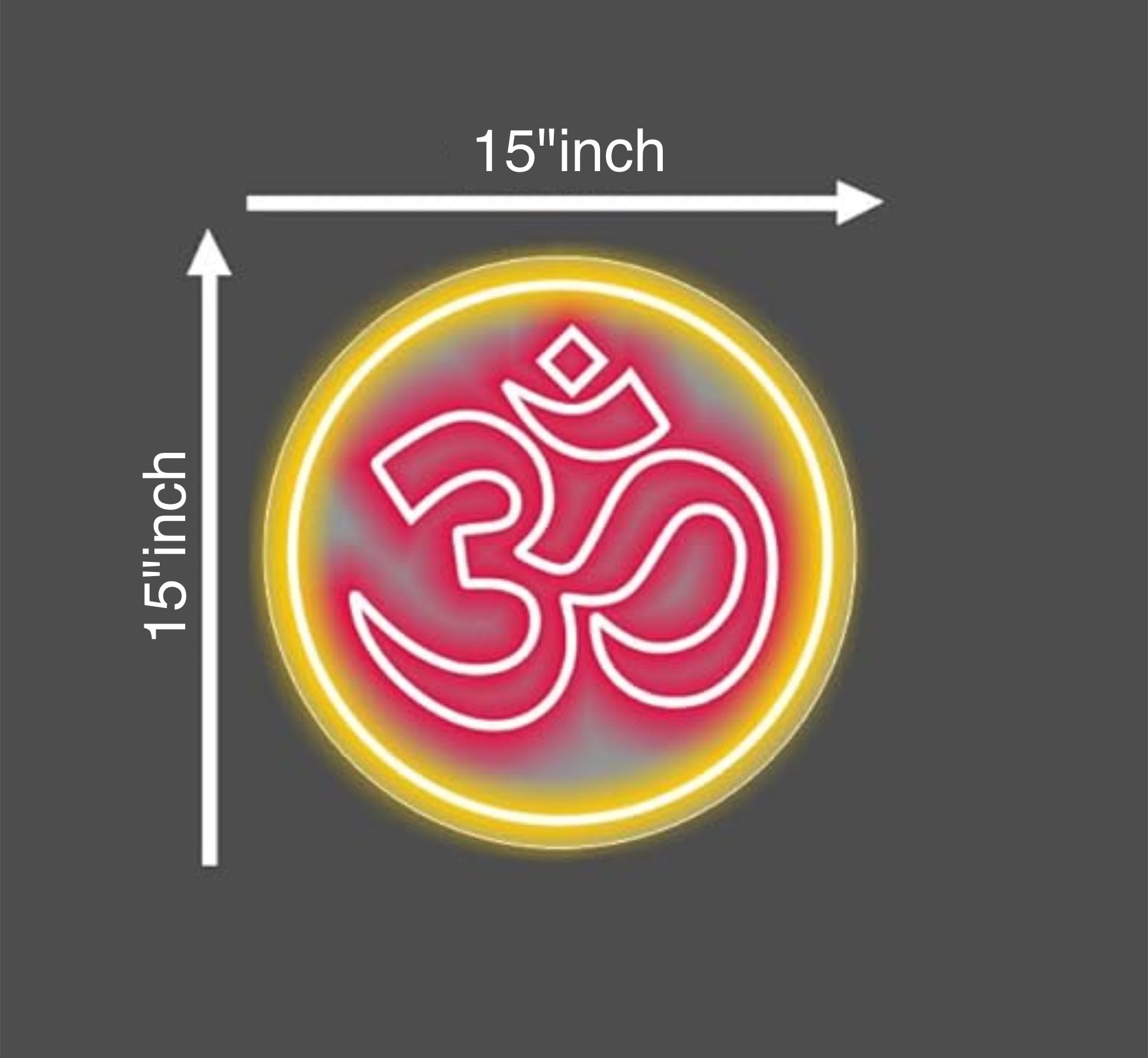 Red Circle OM Neon Light - 15" x 15" - Ideal Home Decor Gift