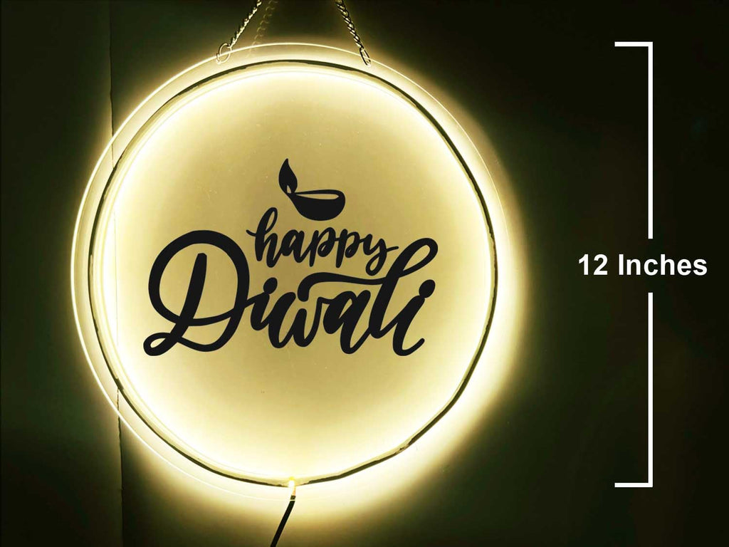 Festive Diwali LED Neon Ring Light (12x12 Inches)