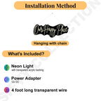 LED Birthday Sign – White Light Wall Decor for Party, Event Styling (12x17 Inches)