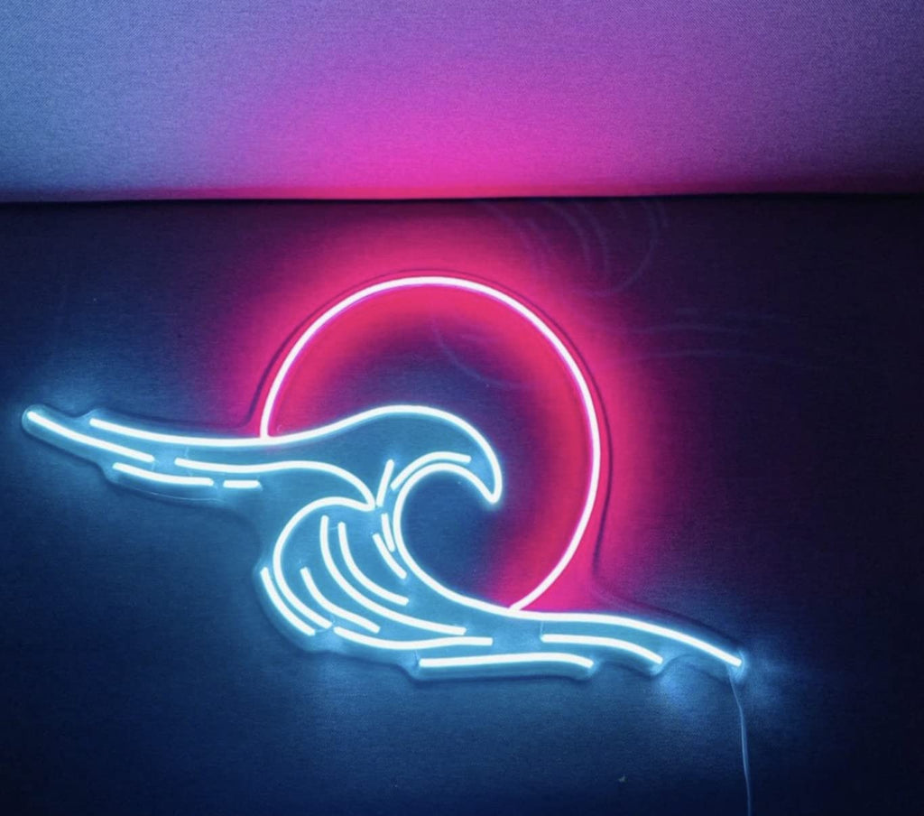 Wave Acrylic LED Wall Decor | Neon Wave & Sun Lights