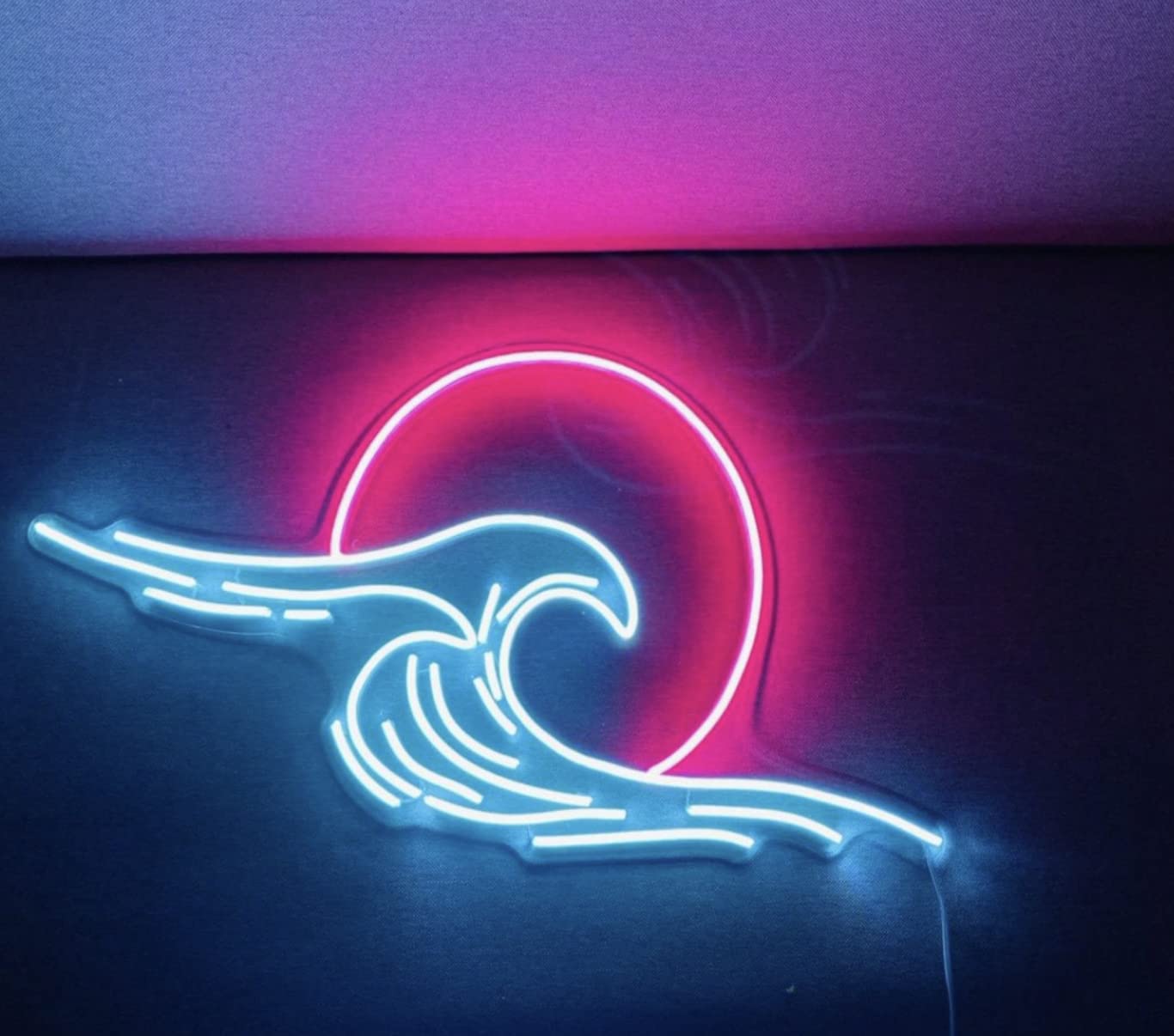 Wave Acrylic LED Wall Decor | Neon Wave & Sun Lights