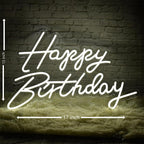 LED Birthday Sign – White Light Wall Decor for Party, Event Styling (12x17 Inches)