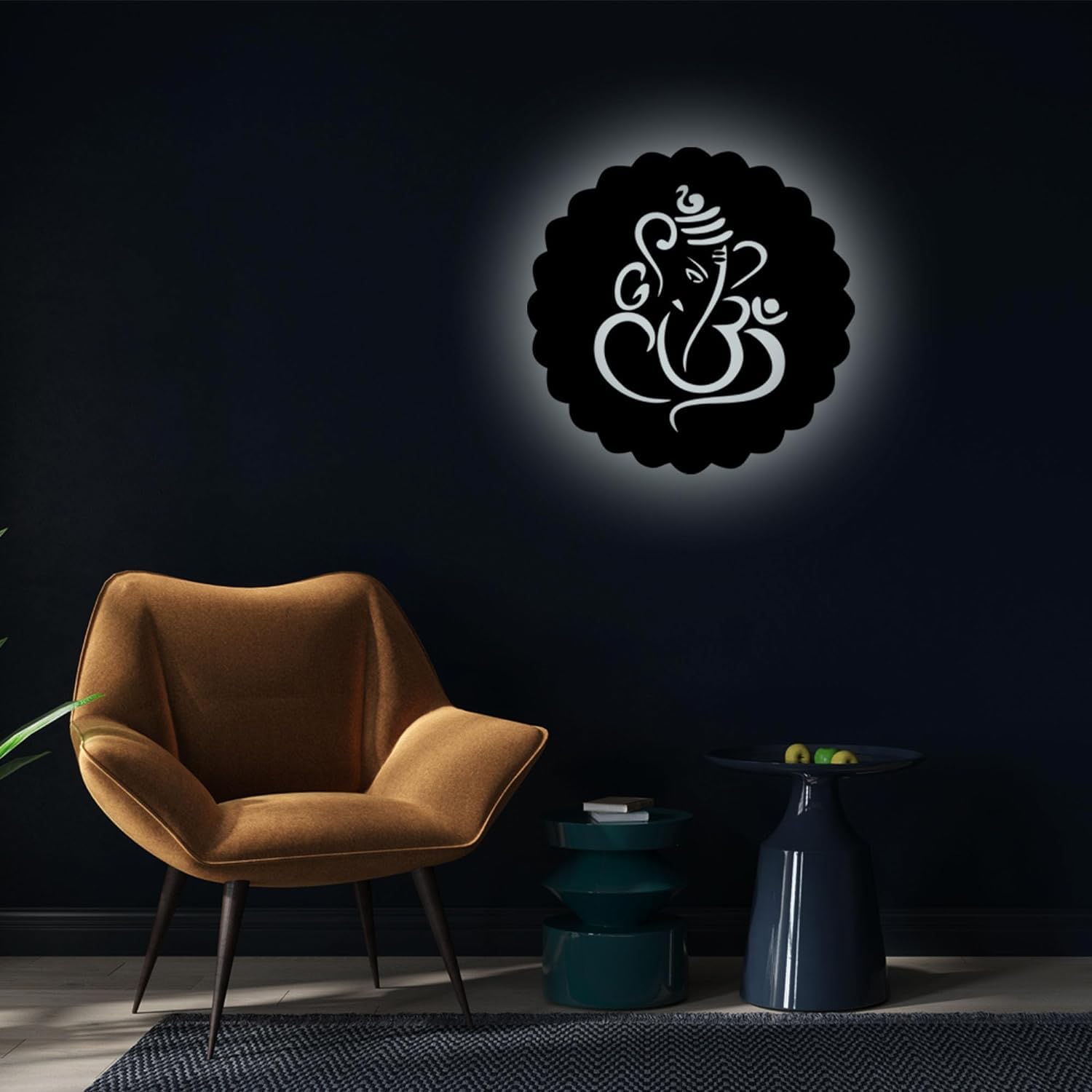 Neon LED Wall Decor, MDF Wood Backlit Art, For Multiple Rooms (12x12 inches)