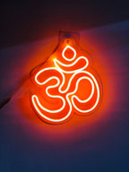 Orange LED Neon Wall Light - 8"x9" - Home Decor, Diwali Gift