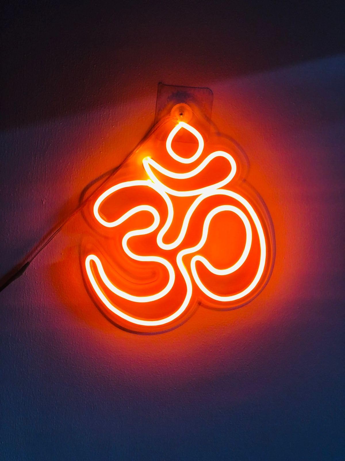 Orange LED Neon Wall Light - 8"x9" - Home Decor, Diwali Gift