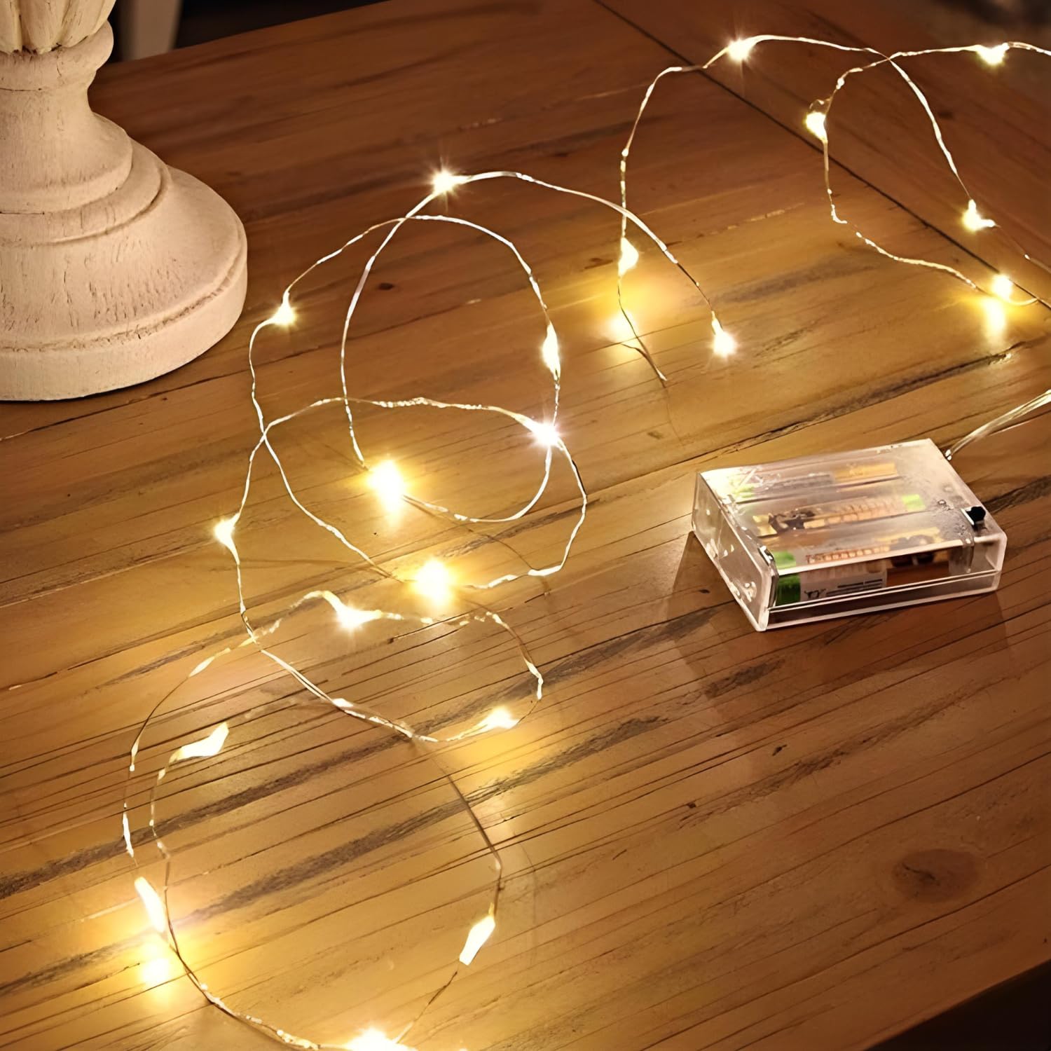 3M Waterproof Copper Wire Fairy Lights, Battery-Powered with 30 Warm White LEDs for Holidays & Decor (1 Pack)
